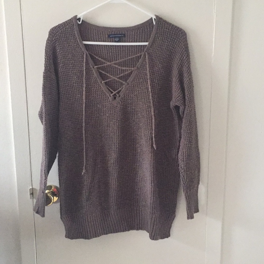 AE Lace up knit sweater